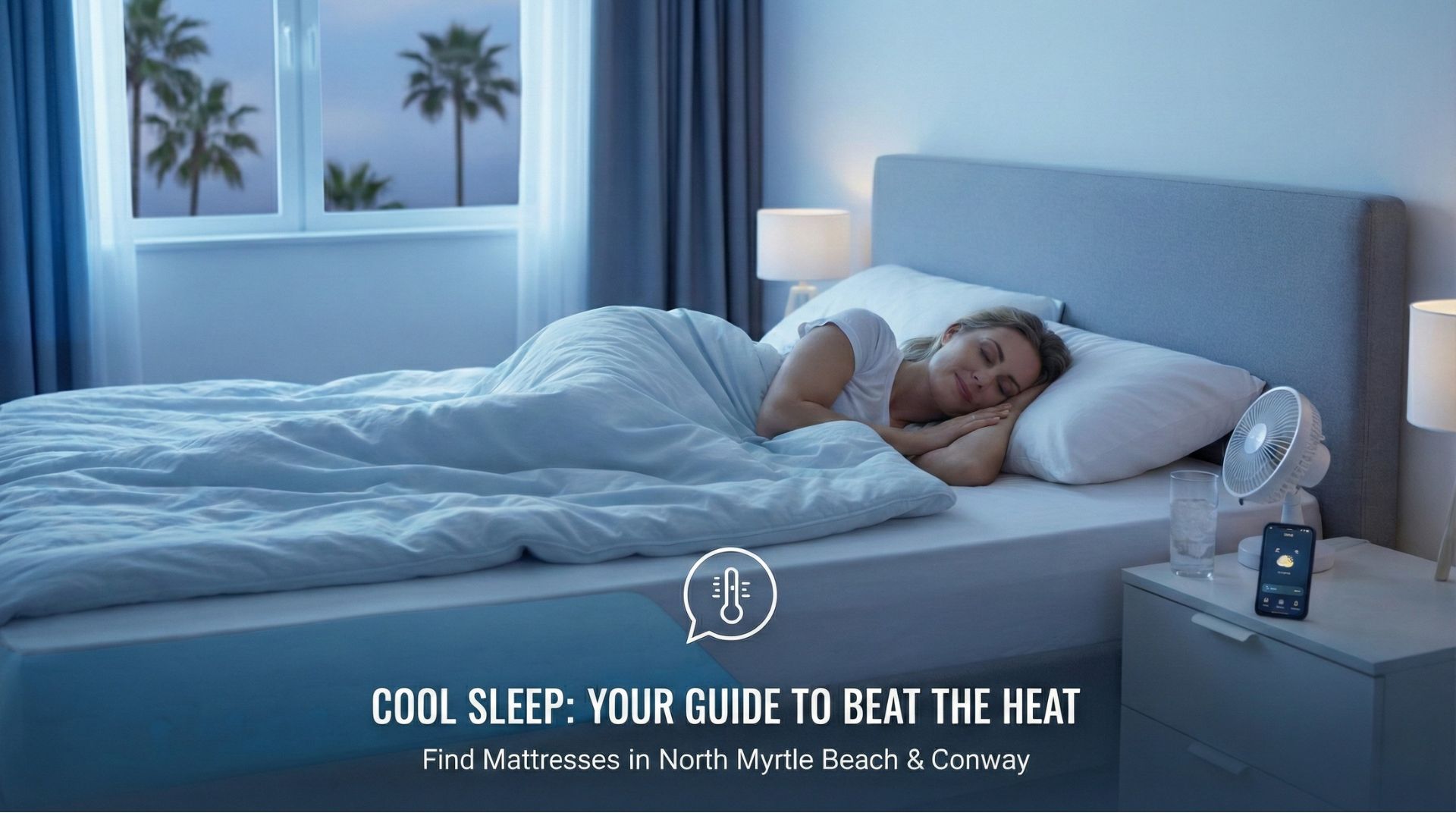 Person sleeping in a cool bedroom.